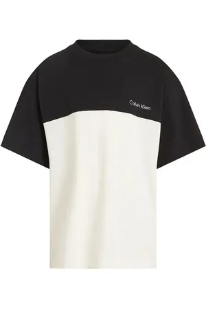 Calvin Klein T-shirt manica corta bicolore bianco