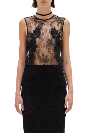 Blugirl Top in pizzo con applicazioni floreali macramè