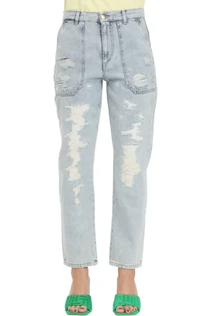 Pinko Jeans chino Cloe con strappi lavaggio blu chiaro