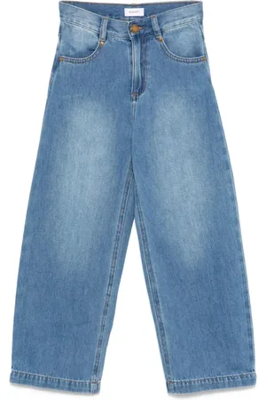 Pinko Jeans gamba larga con stampa logo lavaggio