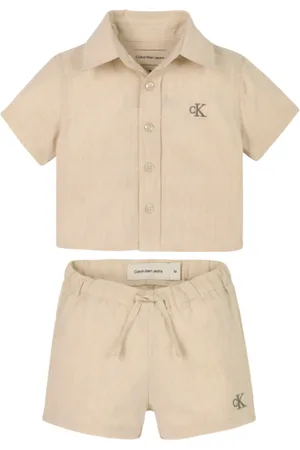 Calvin Klein Completo camicia e shorts in misto lino