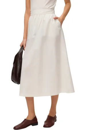 VERO MODA Gonna midi in cotone panna