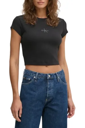 Calvin Klein T-shirt cropped manica corta con logo