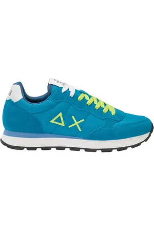 sun68 Sneakers Tom Solid in suede e tessuto ottanio chiaro