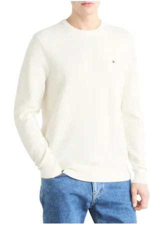 Tommy Hilfiger Maglia girocollo in cotone avorio