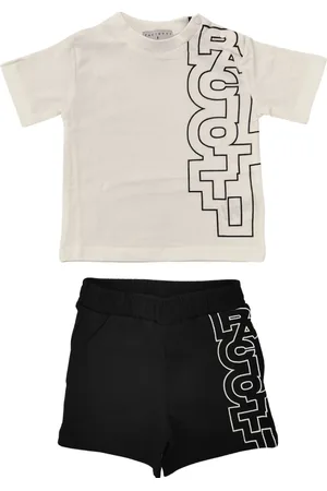 Cesare Paciotti Completo T-shirt e shorts con logo nero