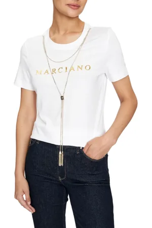 Guess T-shirt Olivia manica corta con catenina