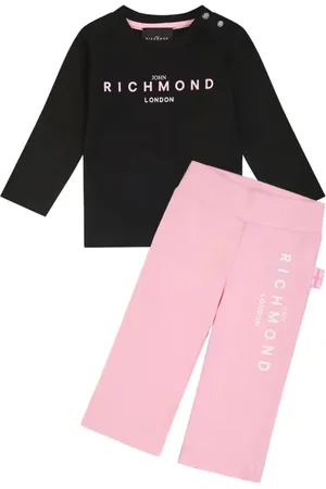 John Richmond Completo T-shirt manica lunga e leggings rosa