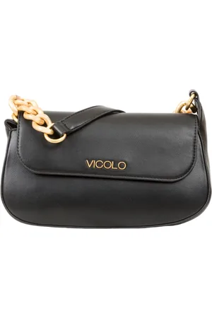 VICOLO Borsa a spalla in ecopelle con logo