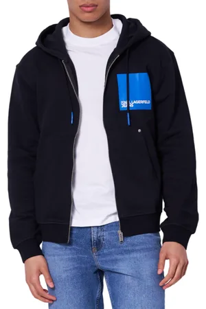 Karl Lagerfeld Felpa con zip e cappuccio patch logo
