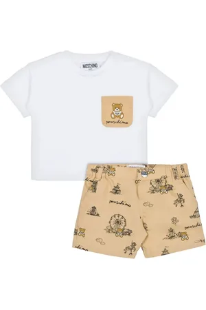 Moschino Completo neonato T-shirt e shorts bianco