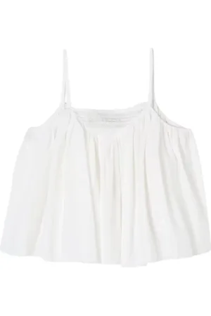 Pinko Pinko Up top smanicato in mussola con logo