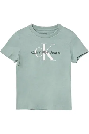 Calvin Klein T-shirt maniche corte con maxi logo in jersey salvia