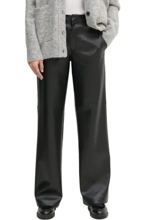 Calvin Klein Pantaloni in ecopelle a gamba larga