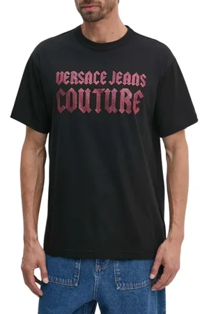 VERSACE T-shirt manica corta con logo strass