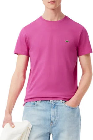 Lacoste T-shirt manica corta in cotone Pima fucsia
