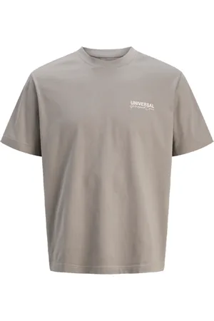JACK & JONES T-shirt manica corta con stampe in cotone tortora