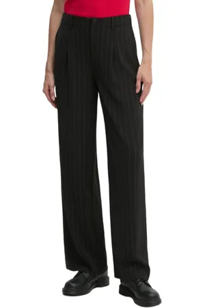 Calvin Klein Pantaloni gessati gamba larga grigio