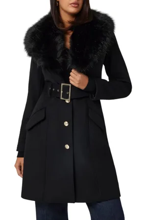 Guess Cappotto lungo Loreta con collo in ecopelliccia