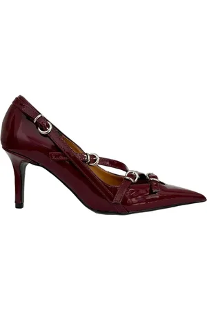 DIVINE FOLLIE Decollete con fascette in vernice borgogna