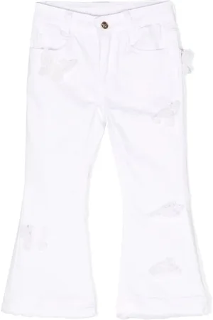 MISS BLUMARINE Jeans flare con farfalle