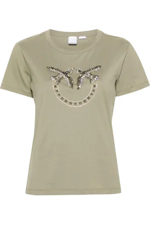 Pinko T-shirt Quentin a manica corta con logo Love Birds gioiello