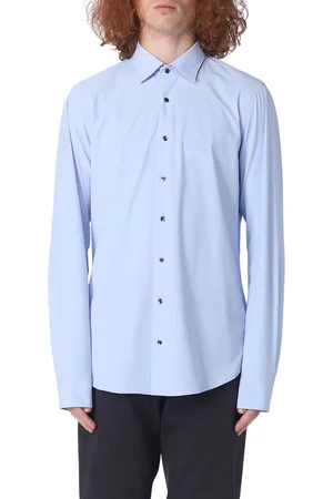 Michael Kors Camicia slim fit Performance in nylon stretch celeste