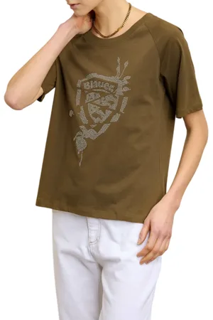 Blauer T-shirt Havey manica corta con logo borchiato militare