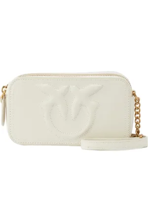 Pinko Borsa Carrie in pelle martellata con logo Love Birds