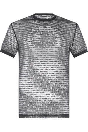 Dsquared2 T-shirt trasparente con logo all over