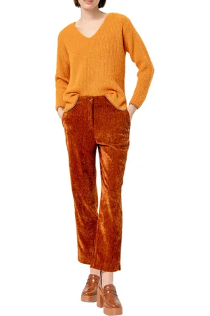 SURKANA Pantaloni in velluto gamba dritta color ruggine