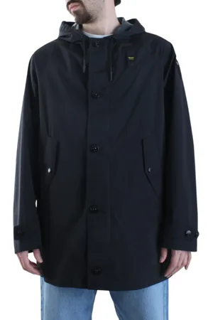 Blauer Trench Chilton con cappuccio in nylon