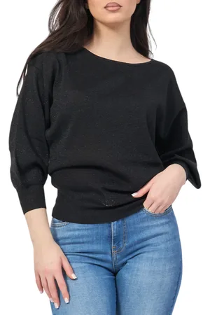 YES-ZEE Yes Zee maglia lurex con scollo a barchetta