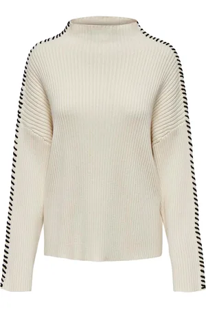 ONLY Maglia lupetto a costine Queenie ecrù