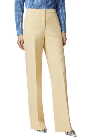 Pinko Pantaloni flare Jacopone in lino stretch ocra chiaro