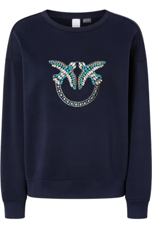 Pinko Felpa Nelly in cotone con logo gioiello scuro