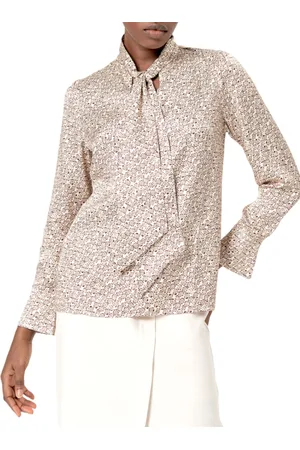 SURKANA Camicia satinata stampata Crudo