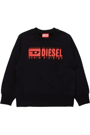 Diesel Felpa in cotone con stampa logo rosso