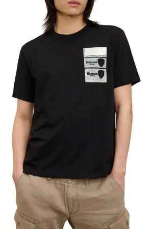 Blauer T-shirt maniche corte Palmer con stampa logo