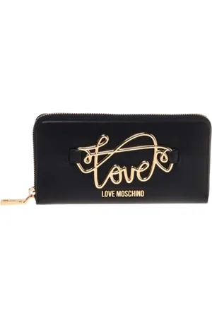 Moschino Love Moschino portafogli in ecopelle con zip oro
