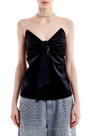 VICOLO Top in velluto con fiocco