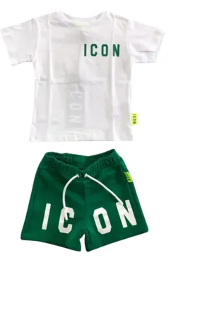 Icon Brand Completo T-shirt manica corta e shorts bianco