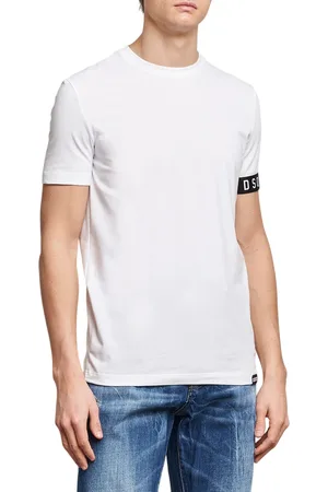 Dsquared2 T-shirt manica corta con banda logata nero