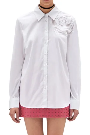 Blugirl Camicia manica lunga con fiore a intarsio