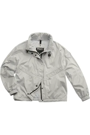 Blauer Giubbino leggero Emrose in nylon con cappuccio ecrù