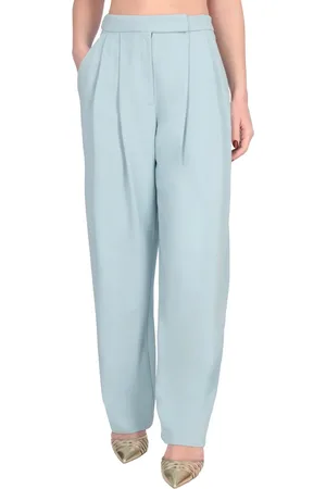 Pinko Pantaloni Montano in cady con pinces celeste