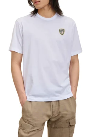 Blauer T-shirt manica corta Faxon con logo iconico