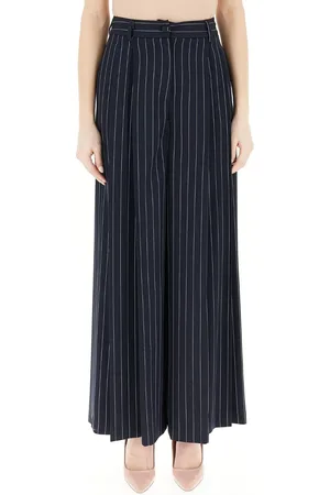 VICOLO Pantaloni palazzo in fantasia gessata con pinces