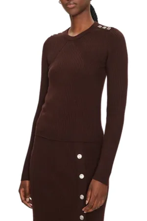 Pinko Maglia manica lunga Robusto a costine misto lana