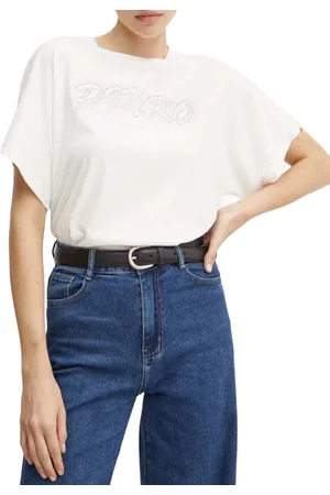 Pinko T-shirt manica corta Duetto con logo strass